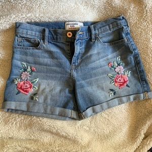Girls Abercrombie Jean Midi Shorts